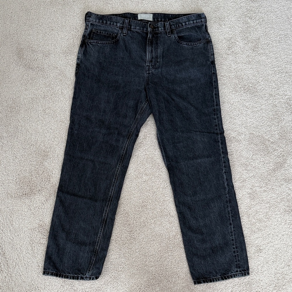 Everlane Authentic Straight Jean Washed Black 34x30